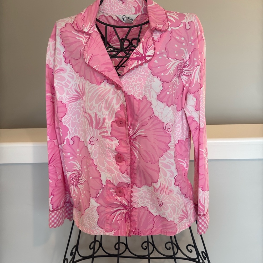 Lilly Pulitzer Pink and White Floral Jacket